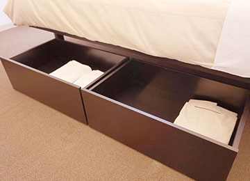 イメージ:長期滞在でも収納力バツグンのベッド下収納